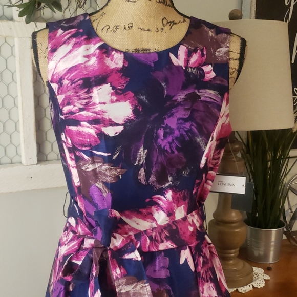 NWT!!! Nine West floral tie waistband dress size 4 - Picture 2 of 7